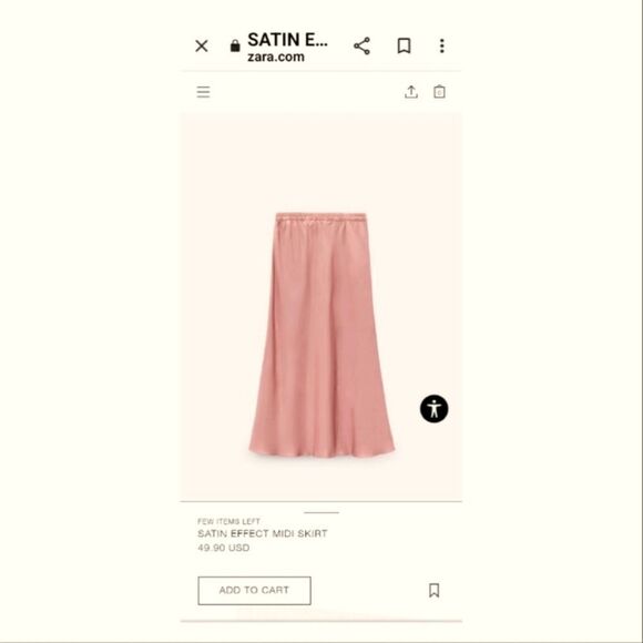 FOREVER 21  SKIRT in soft SATIN slip  DUSTY PINK Size LARGE - Picture 1 of 5